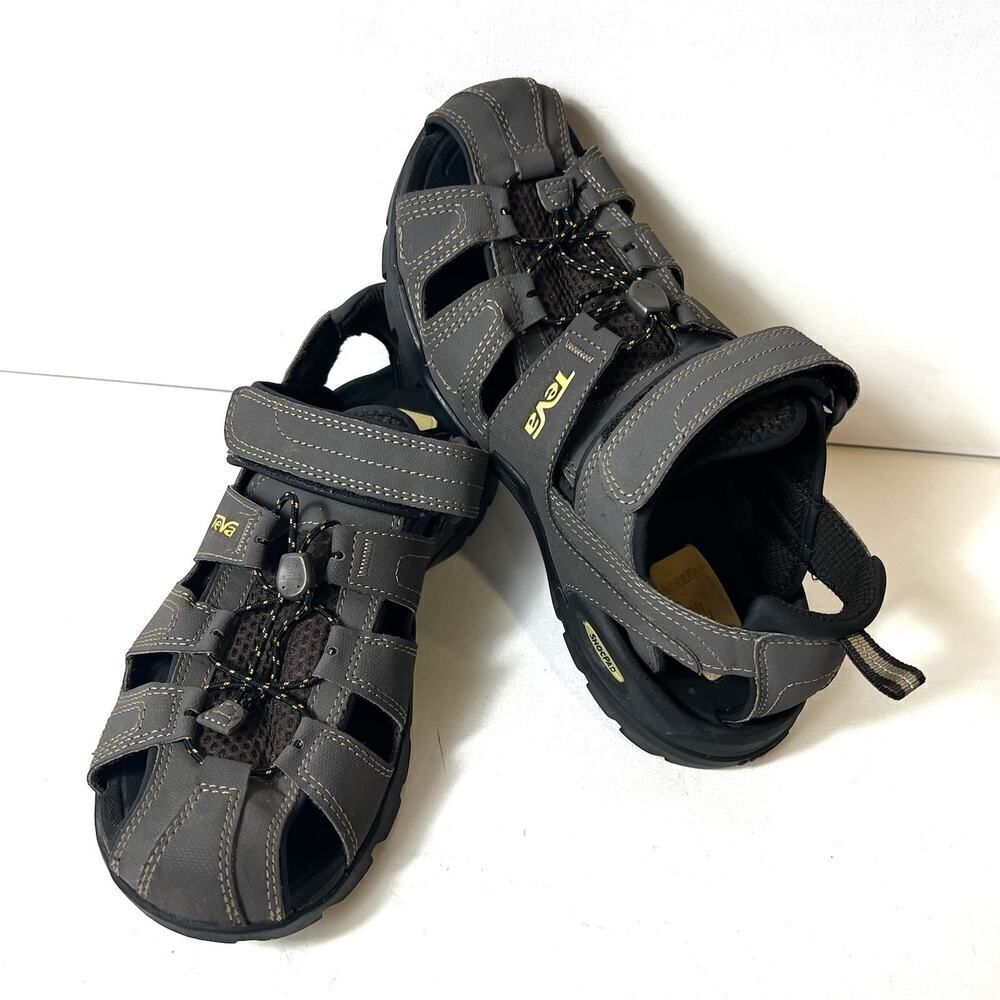 Teva Mens Size 8 Sport Outdoor Hiking Brown/Green Summer Sandals Fisherman Shoes